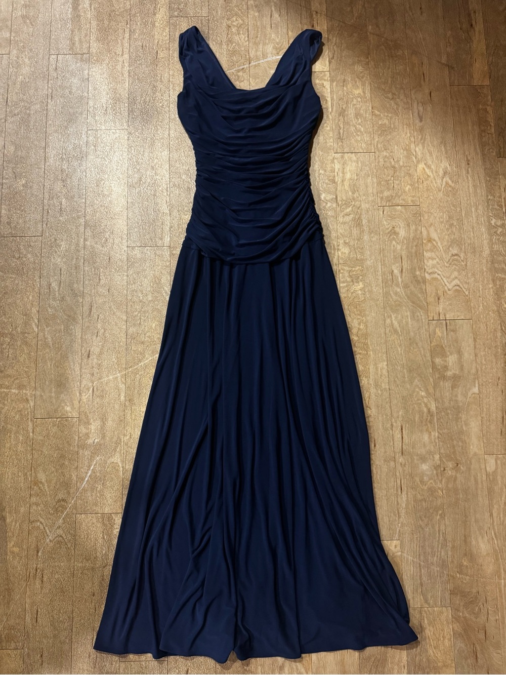 Nightway Navy Blue Ruched Formal Gown Mother of the Bride Size 8